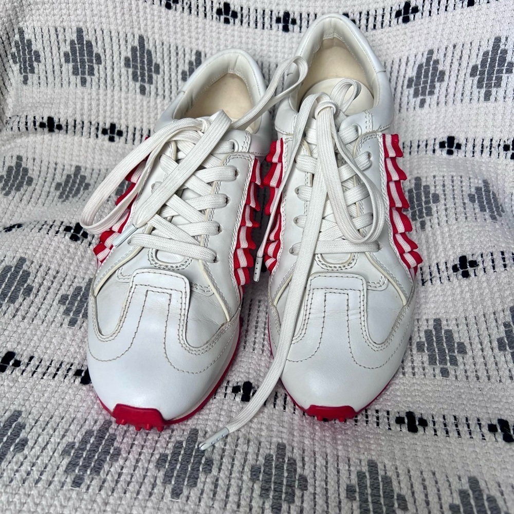 Tory Burch (Tory Sport) Golf Ruffle Trainers, Size 10M (runs small) - Picture 2 of 11